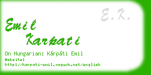 emil karpati business card