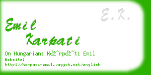 emil karpati business card